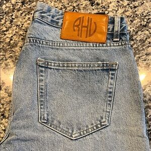 Zara x Rhude Blue Denim Jeans with Leather Patch